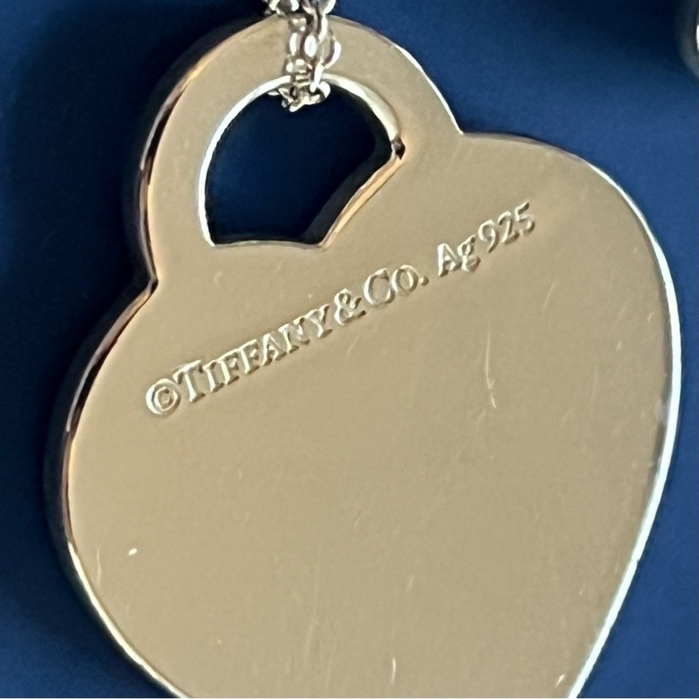 Tiffany & Co. Sterling Silver Heart Pendant x3 with 18 inch Cable Chain Necklace - Picture 7 of 10
